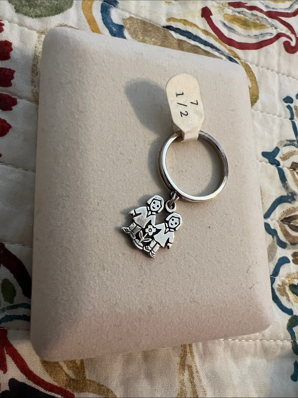 NWT James Avery Love Is Dangle Charm Ring Sterling Silver Retired Size 7.5